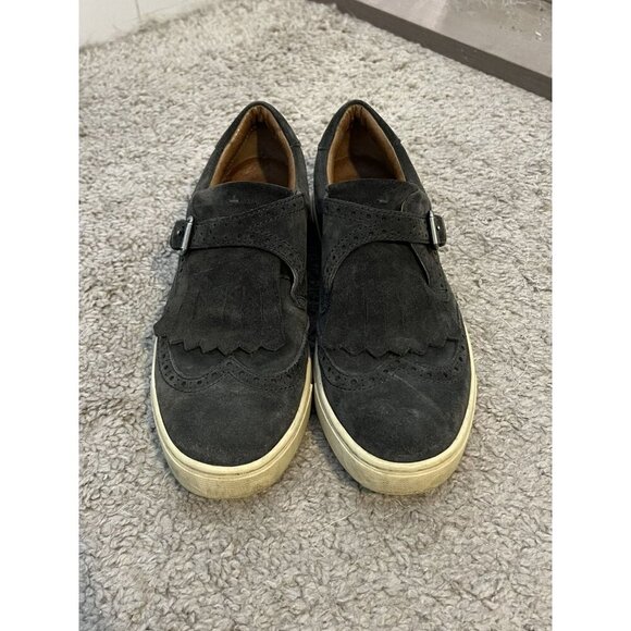 Frye Size 7M Gemma Grey Kiltie Buckle Suede Loafer Shoe - Picture 2 of 13